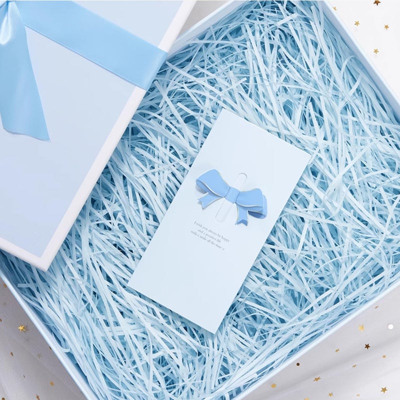Lukdin Multicolor Recyclable Paper Shred Easter Grass – Eco-Friendly Basket and Gift Box Filler for Easter Party Decorations (blue) - Image 2